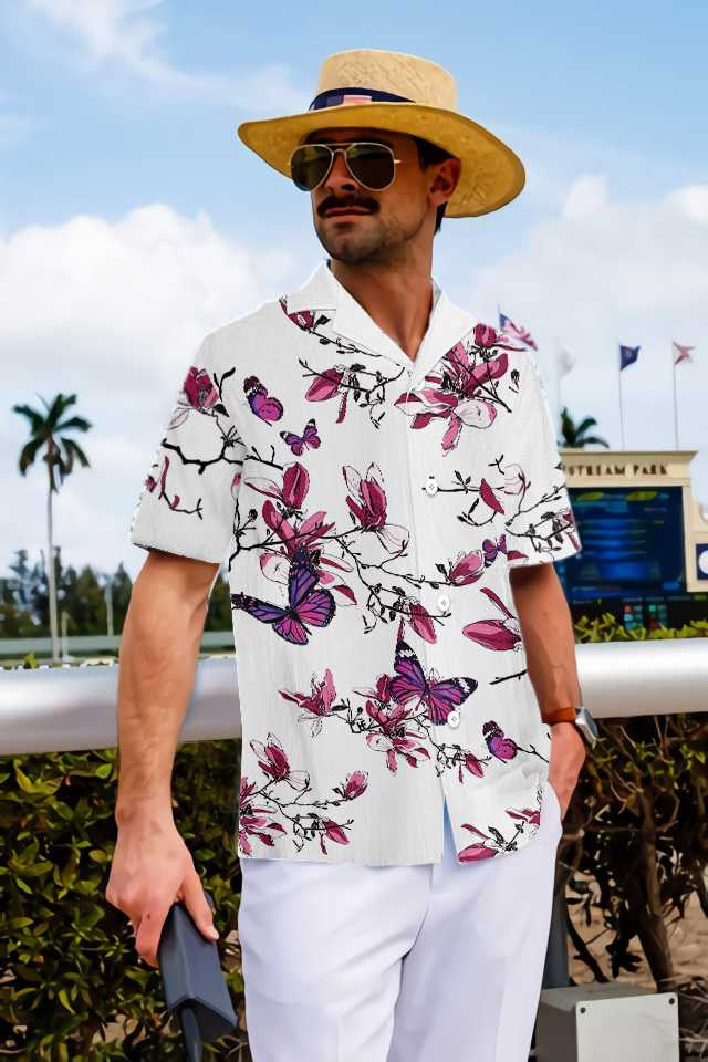 Floral Butterfly The Touch Of Nature Design Hawaiian Shirt, Hawaiian Shirt Gift, Christmas Gift
