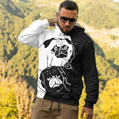 3D Pug Yin And Yang Custom Tshirt Hoodie Apparel