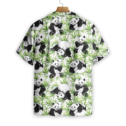 Into Nature Panda Bamboo Design Hawaiian Shirt, Hawaiian Shirt Gift, Christmas Gift
