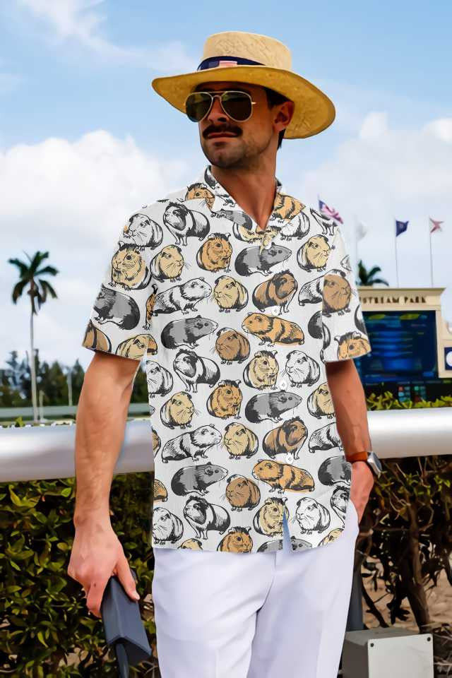 Classic Guinea Pig Seamless Design Hawaiian Shirt, Hawaiian For Gift