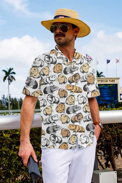 Classic Guinea Pig Seamless Design Hawaiian Shirt, Hawaiian For Gift
