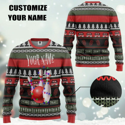 3D Custom Bowling Hässliche Weihnachten T-Shirt Hoodie Bekleidung