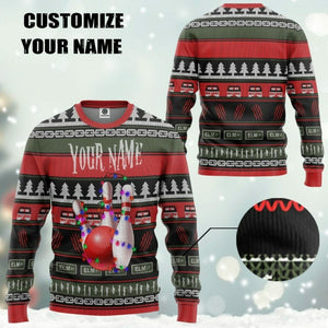 3D Custom Bowling Ugly Christmas Tshirt Hoodie Apparel