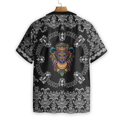 Classic Design Hawaiian Shirt Colorful Monkey With Gothic, Hawaiian For Gift