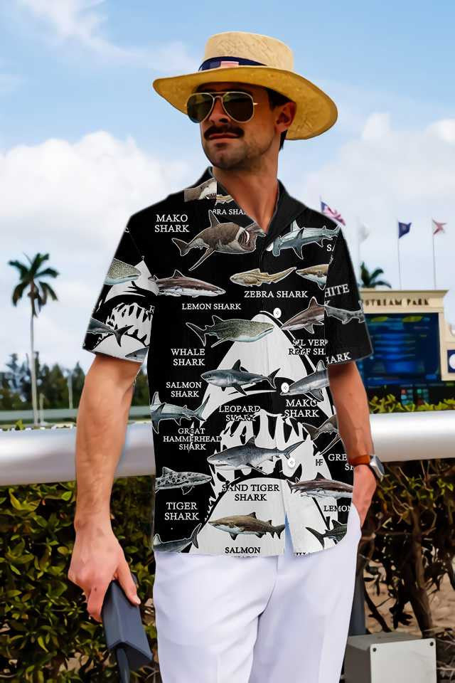 Great Sharks Of The World Hawaiian Shirt,Hawaiian Shirt Gift, Christmas Gift