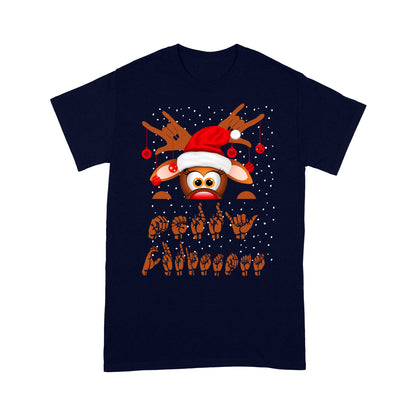 Frohe Weihnachten ASL Gebärdensprache Geschenk T-Shirt Geschenk für Weihnachten