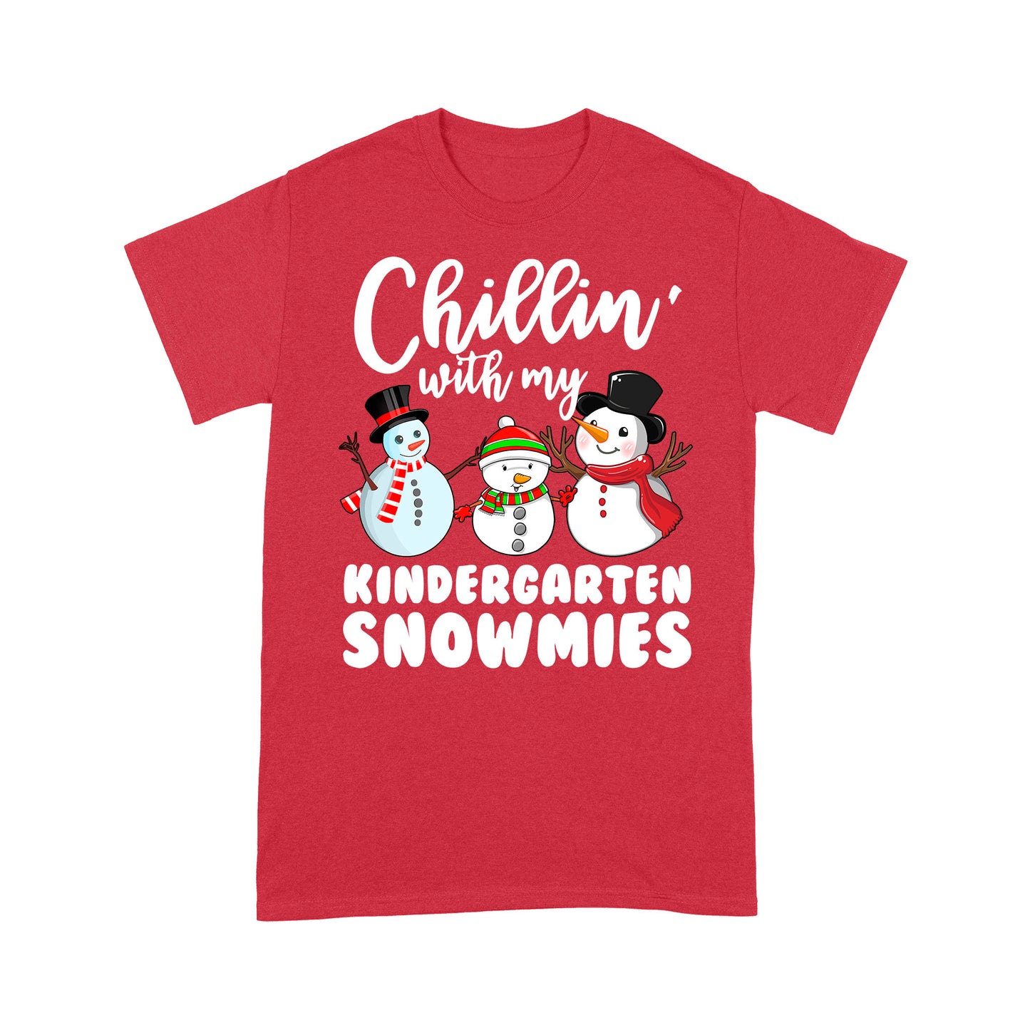 Chillin' With My Kindergarten Snowmies Lustiges Weihnachts-T-Shirt, Geschenk für Weihnachten