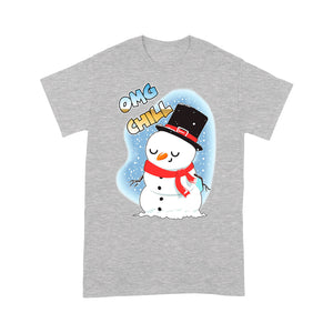 Omg Chill Funny Christmas Snowman Gift  Tee Shirt Gift For Christmas