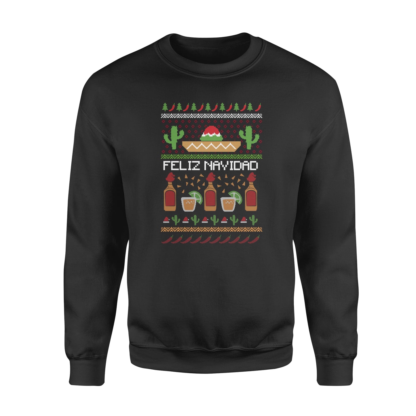 Feliz Navidad Mexican Ugly Christmas Sweater Funny Xmas Sweatshirt Gift Idea - Funny sweatshirt gifts christmas ugly sweater for men and women