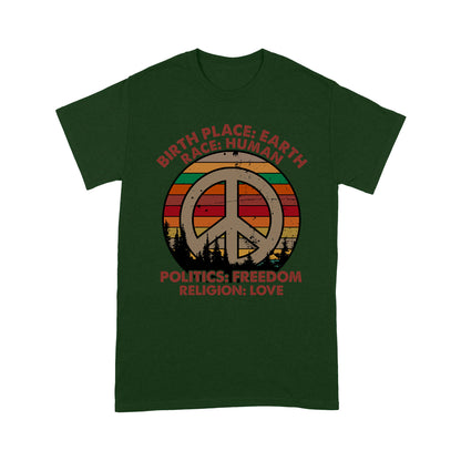 Birthday place Race Politics Religion T shirt white - Standard T-shirt Tee Shirt Gift For Christmas