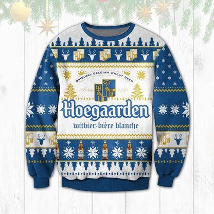 Hoegaarden Ugly Sweater Beer Drinking, Christmas Ugly Sweater, Christmas Gift, Gift Christmas 2024