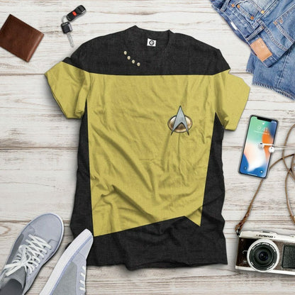 3D Star Trek The Next Generation 1987 1994 Yellow Custom Tshirt Hoodie Apparel