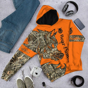 3D Orange Boar Hunter Custom Tshirt Hoodie Apparel