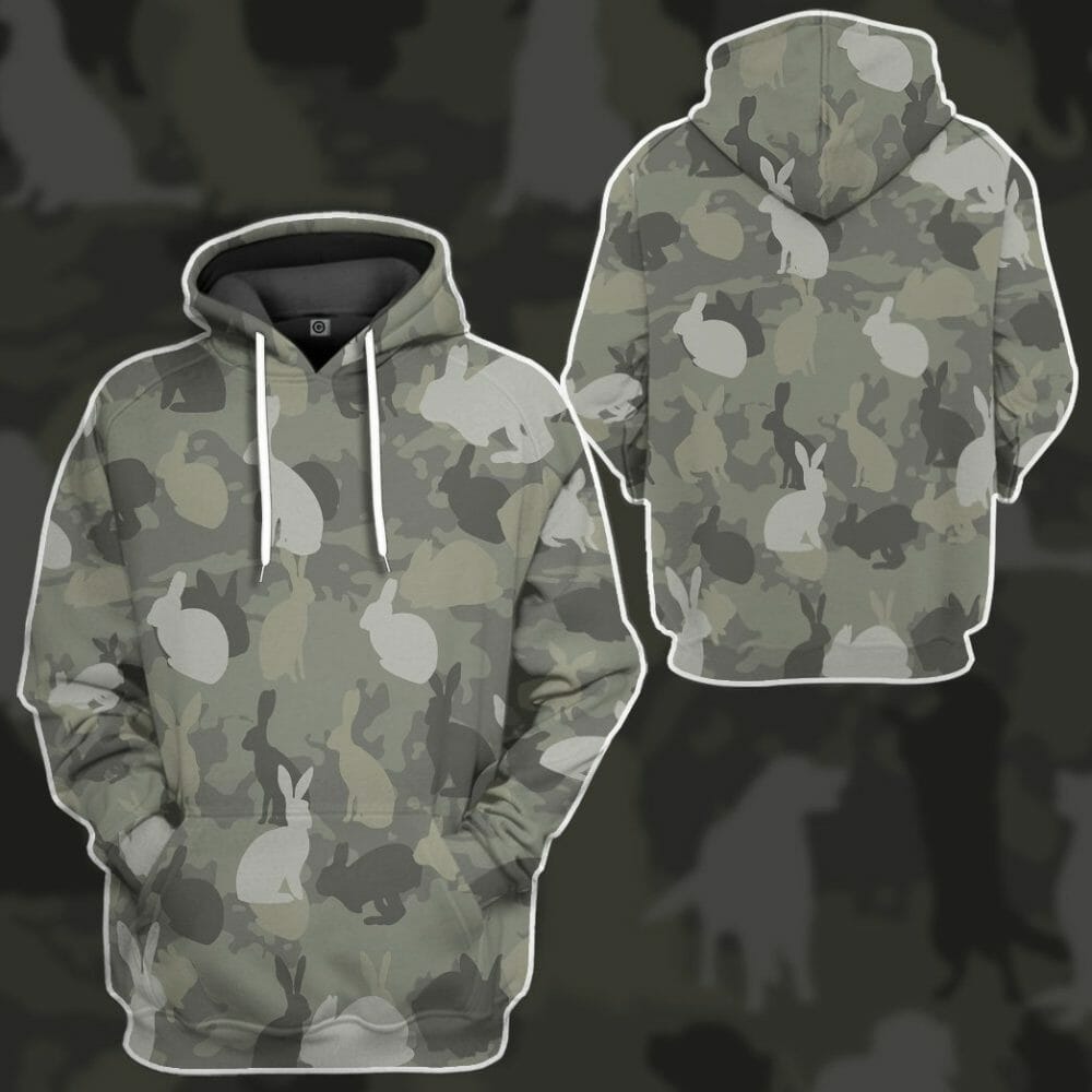 3D Rabbit Camo Custom Tshirt Hoodie Apparel