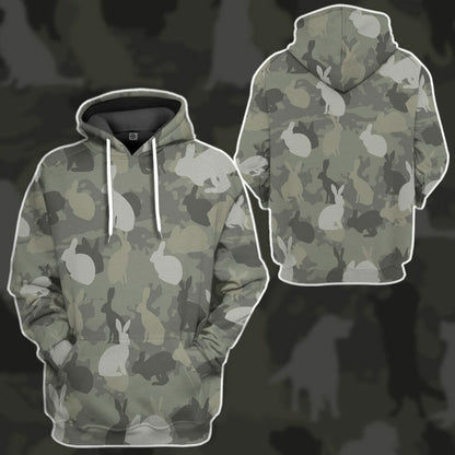 3D Rabbit Camo Custom Tshirt Hoodie Apparel