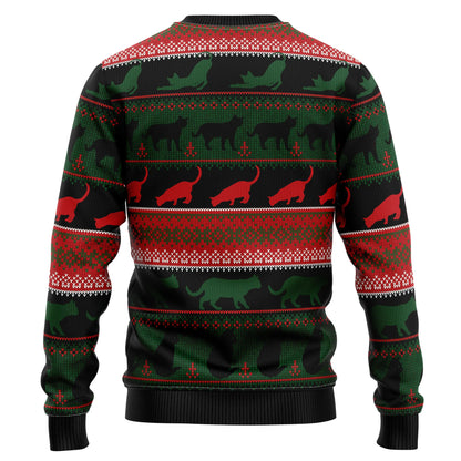 Black Cat Sleigh To Death Star Ugly Christmas Sweater , Christmas Ugly Sweater,Christmas Gift,Gift Christmas 2024