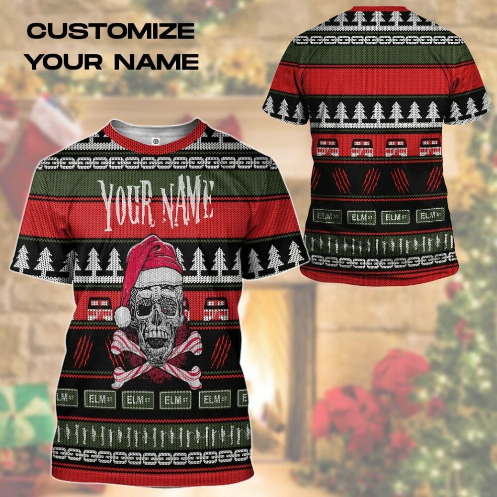 3D Custom Skul Hässliche Weihnachten T-Shirt Hoodie Bekleidung