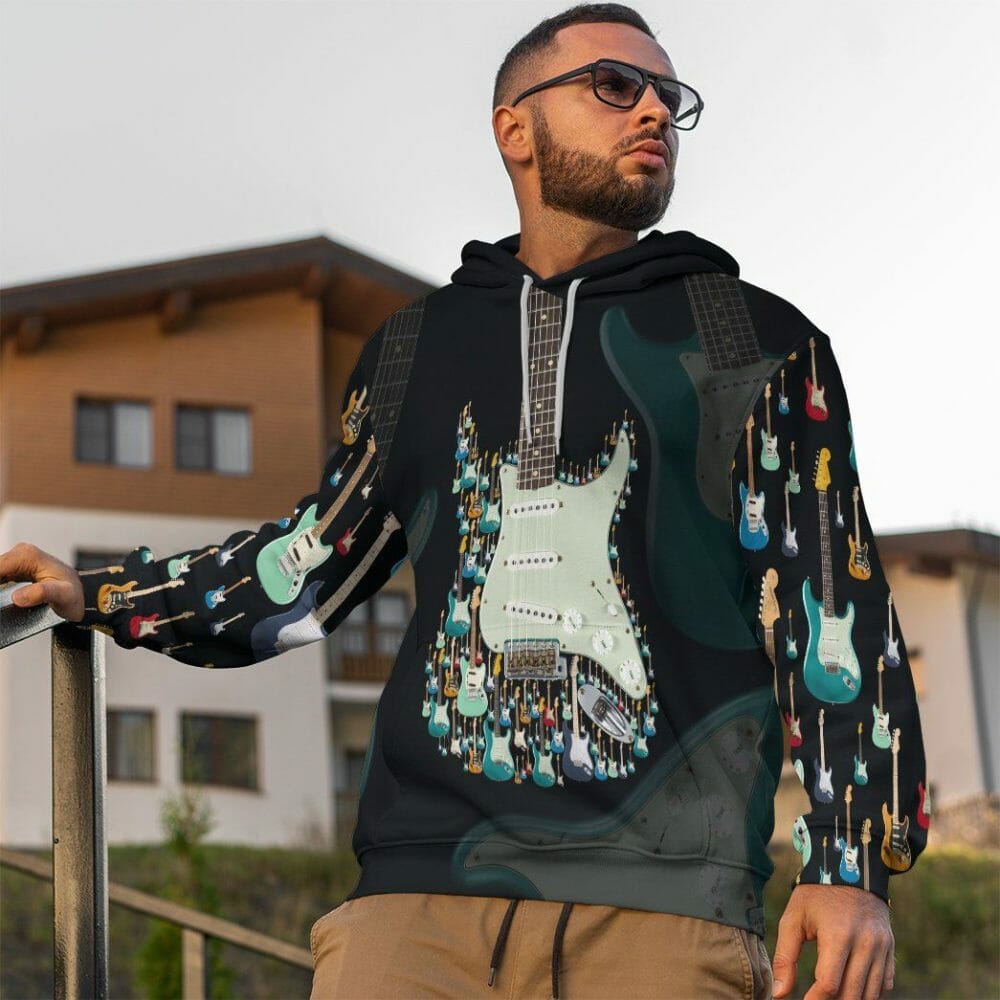 3D E-Gitarre Custom T-Shirt Hoodie Bekleidung
