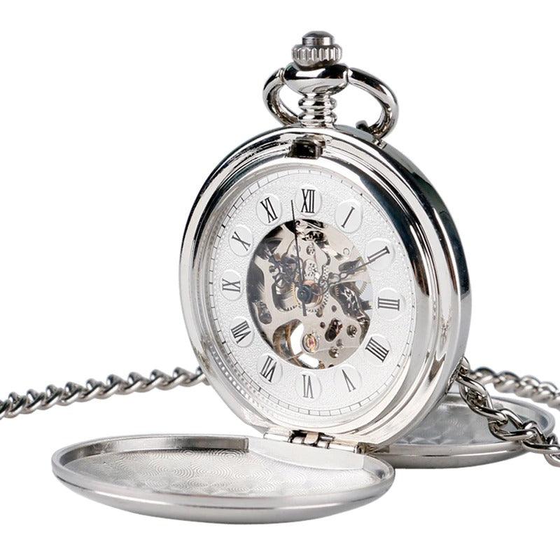 Christmas Gift Smooth Mechanical Pocket Watch Full Luxury Gold Color Men Women Stylish Retro