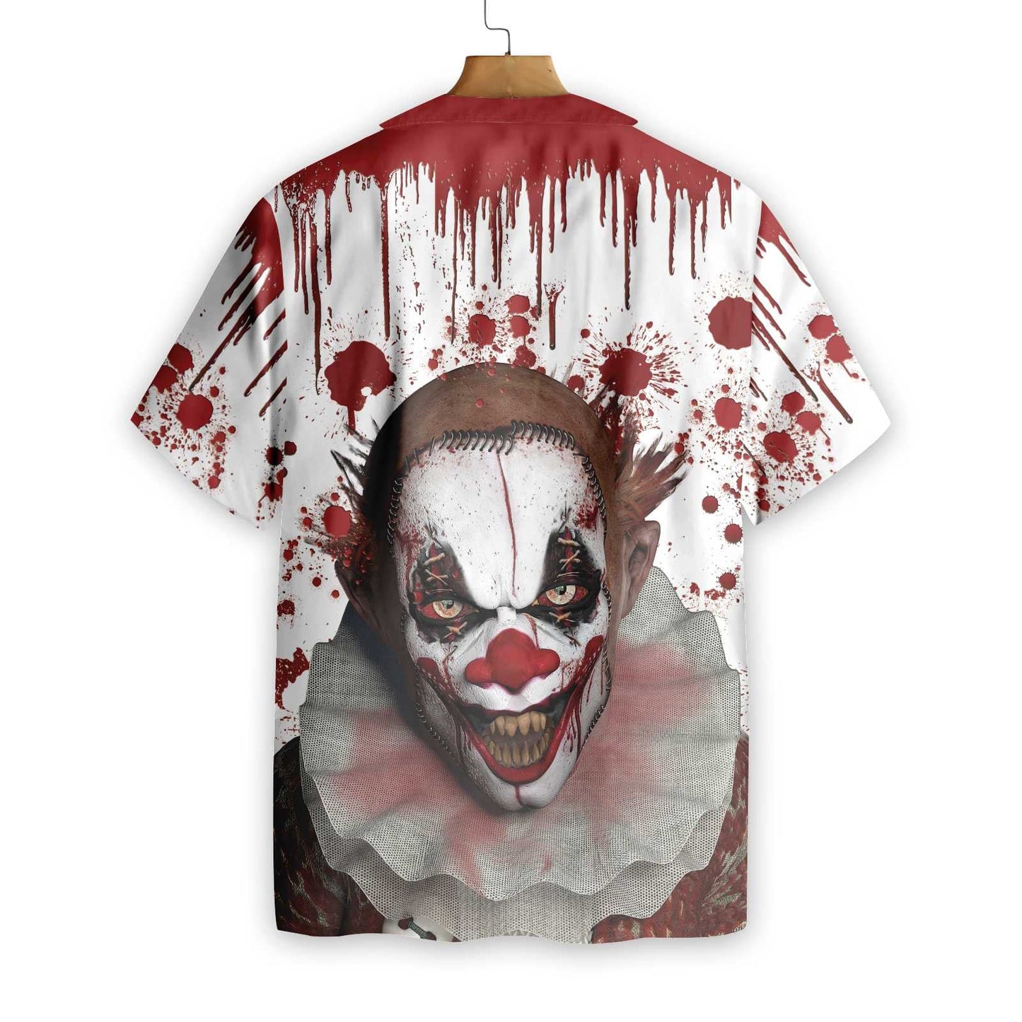Scary Halloween Clown Faces With Blood Pattern Design Hawaiian Shirt, Hawaiian Shirt Gift, Christmas Gift