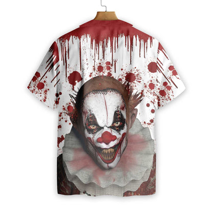 Scary Halloween Clown Faces With Blood Pattern Design Hawaiian Shirt, Hawaiian Shirt Gift, Christmas Gift