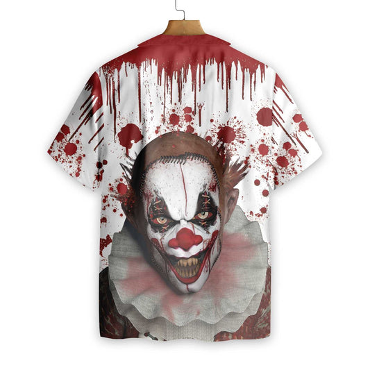 Scary Halloween Clown Faces With Blood Pattern Design Hawaiian Shirt, Hawaiian Shirt Gift, Christmas Gift