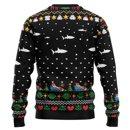Santa Shark Ho Ho Ho Ugly Christmas Sweater, Christmas Gift,Gift Christmas 2024
