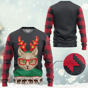 3D Christmas Cat Custom Tshirt Hoodie Apparel