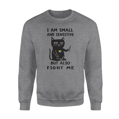 Ich bin klein und sensibel, aber kämpfe auch gegen mich - Lustiges Sweatshirt, Geschenke, Weihnachten, hässlicher Pullover für Männer und Frauen 