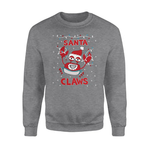 Santa Claws Ugly Christmas Sweater Crab Funny Xmas Lobster Sweatshirt Gift Idea - Funny sweatshirt gifts christmas ugly sweater for men and women