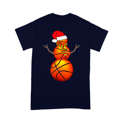 Basketball Snowman Funny Christmas Gift Tee Shirt Gift Christmas