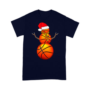 Basketball Snowman Funny Christmas Gift Tee Shirt Gift Christmas