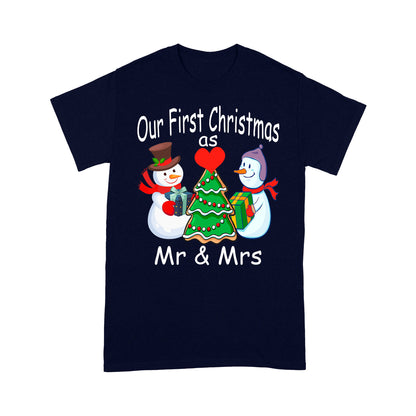 Our First Christmas As Mr and Mrs Funny And Sweet Christmas  Tee Shirt Gift For Christmas