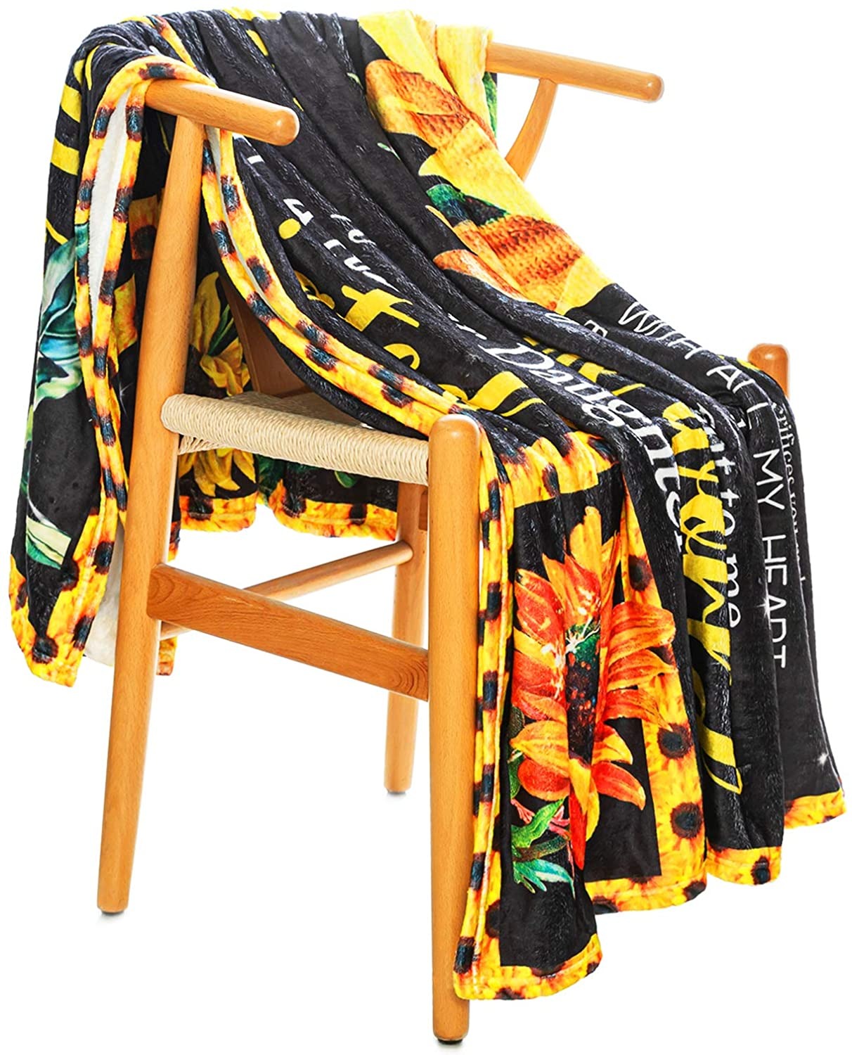To My Mom Blanket from Daughter Blanket, Sunflower Blanket, I Love You Mom Blanket Soft Cozy Warm Mom Throw Blanket