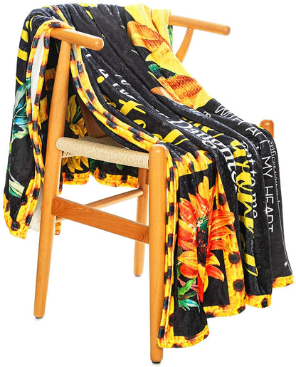 To My Mom Blanket from Daughter Blanket, Sunflower Blanket, I Love You Mom Blanket Soft Cozy Warm Mom Throw Blanket