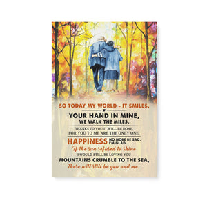 So today my world smiles personalized couple autumn 11oz Matte Canvas