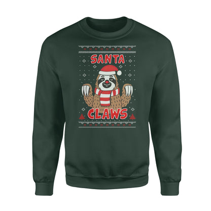 Santa Claws Sloth Ugly Christmas Sweater Funny Xmas Sweatshirt Gift Idea - Funny sweatshirt gifts christmas ugly sweater for men and women