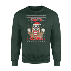 Santa Claws Sloth Ugly Christmas Sweater Funny Xmas Sweatshirt Gift Idea - Funny sweatshirt gifts christmas ugly sweater for men and women