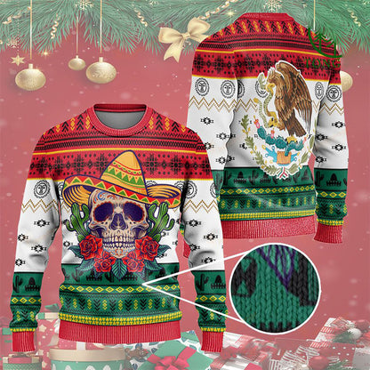 Christmas Mexico skull Ugly Sweaters, Christmas Ugly Sweater, Christmas Gift, Gift Christmas 2024