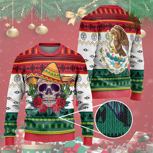 Christmas Mexico skull Ugly Sweaters, Christmas Ugly Sweater, Christmas Gift, Gift Christmas 2024