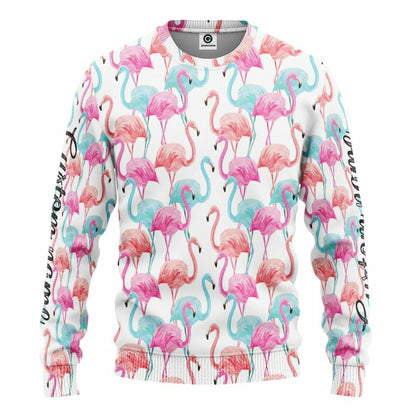 3D Flamingo Pink Blue Water Hoodie Custom Hoodies