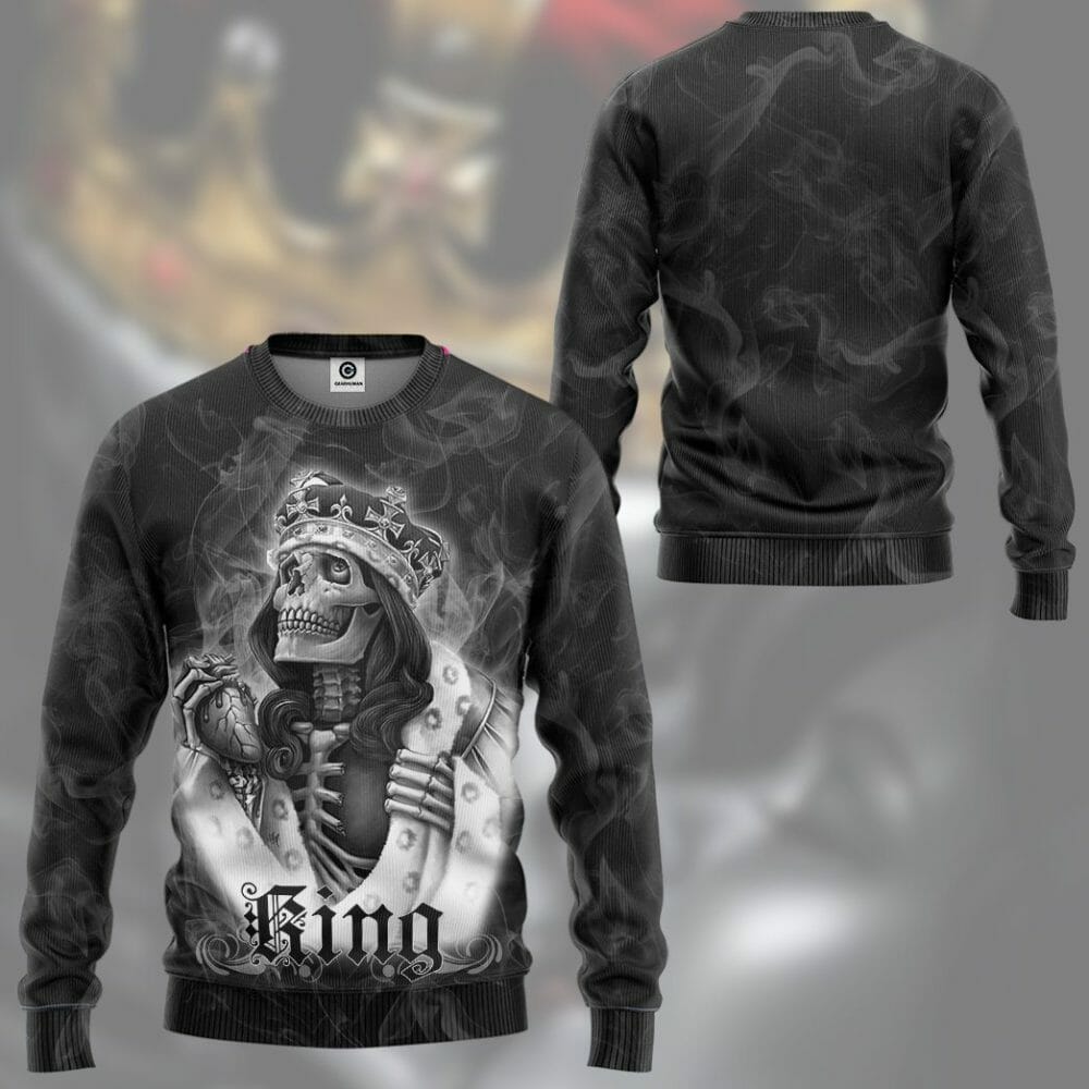 3D Skull Her King Custom Tshirt Hoodie Apparel