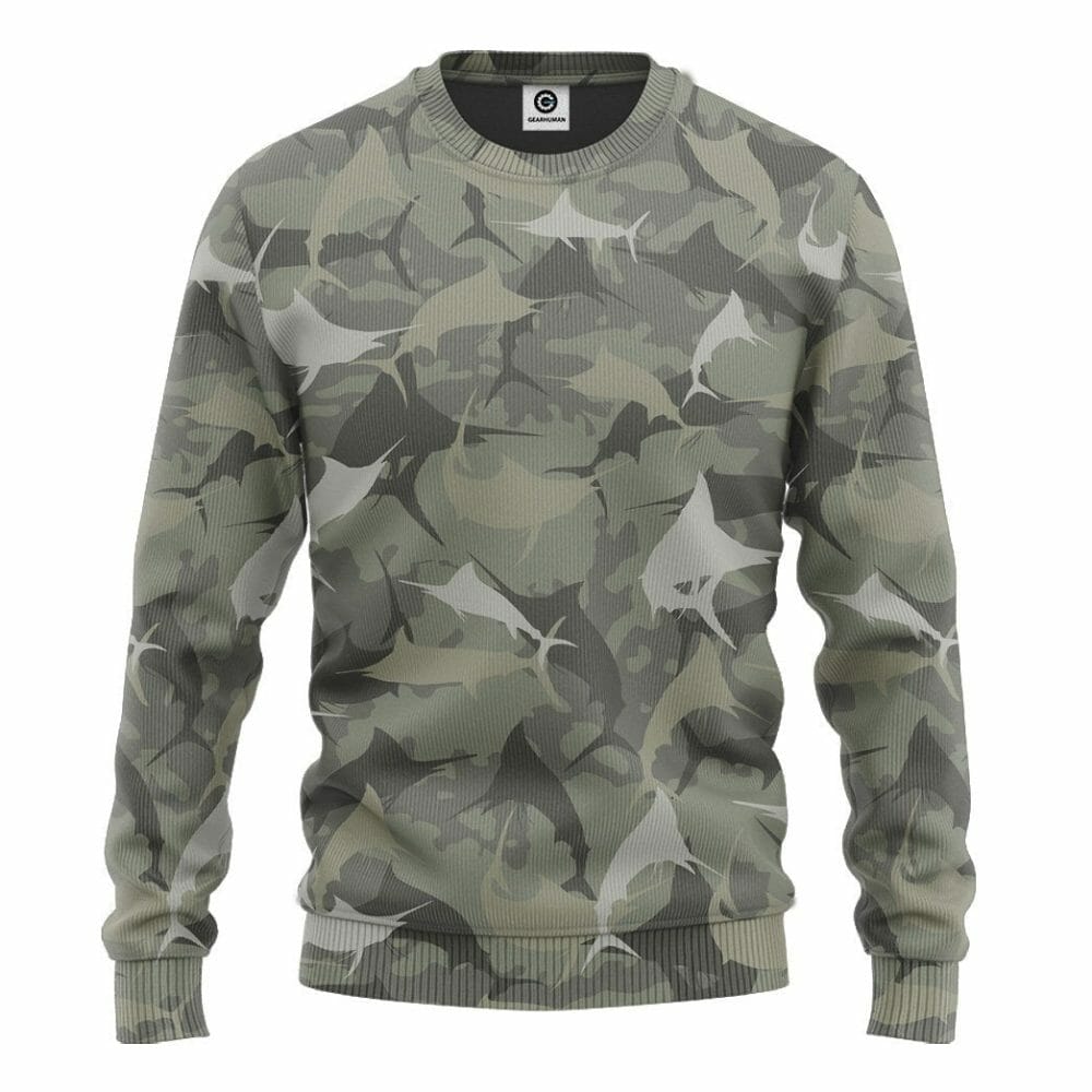 3D Marlin Camo Custom Tshirt Hoodie Apparel