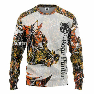 3D Boar Hunter Orange Custom Tshirt Hoodie Apparel