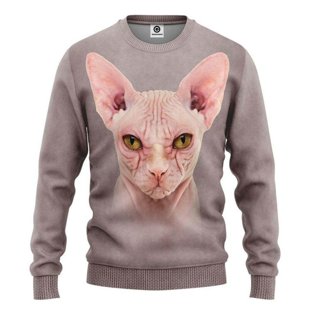 3D Sphynx Cat Tshirt Hoodie Apparel
