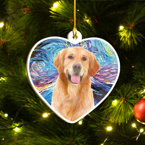 Merry Xmas Golden Retriever Ornament Set, Merry Woofmas Ornament Set, Funny Xmas Ornament Family Gift Idea For Dog Lover