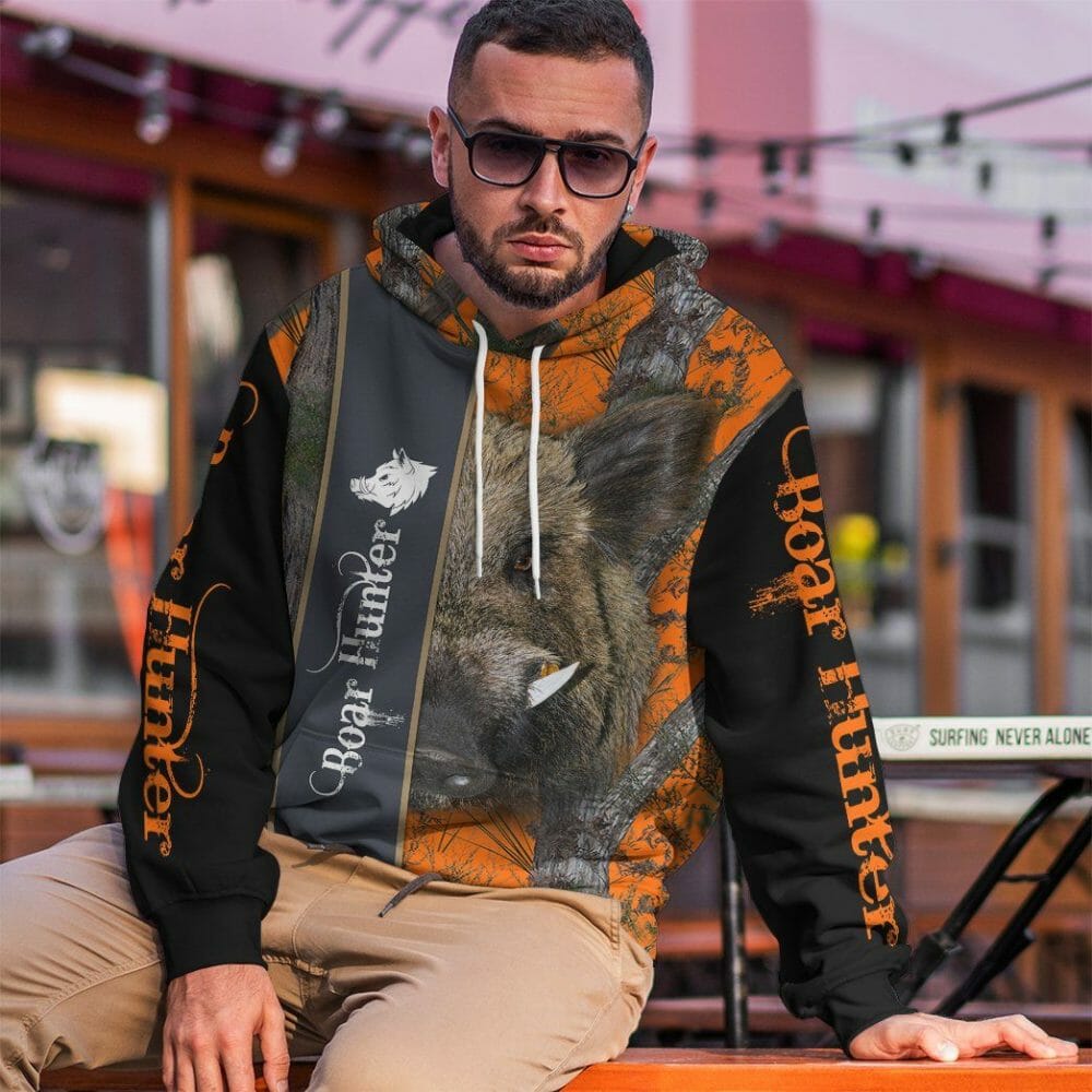 3D Wildschweinjäger Custom T-Shirt Hoodie Bekleidung