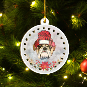 Merry Xmas Bulldog Ornament Set, Merry Woofmas Ornament Set, Funny Xmas Ornament Family Gift Idea For Dog Lover