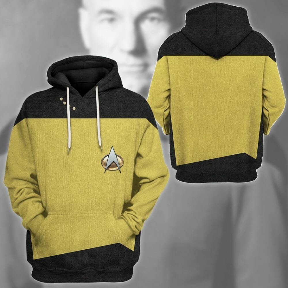 3D Star Trek The Next Generation 1987 1994 Yellow Custom Tshirt Hoodie Apparel