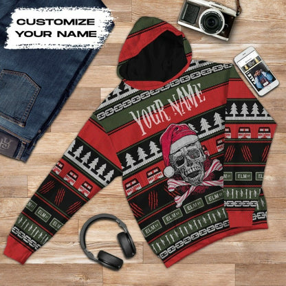 3D Custom Skul Hässliche Weihnachten T-Shirt Hoodie Bekleidung